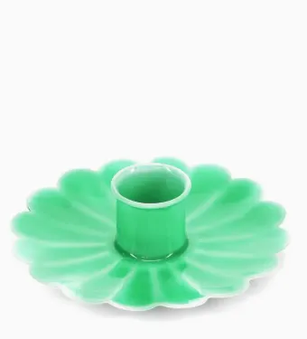Bougeoir en émail - vert