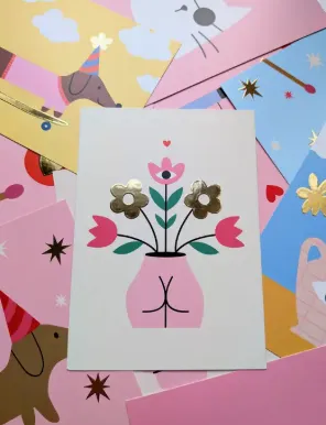 Carte - Fesses en fleurs