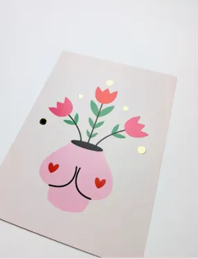 Carte - Seins poitrine en fleurs