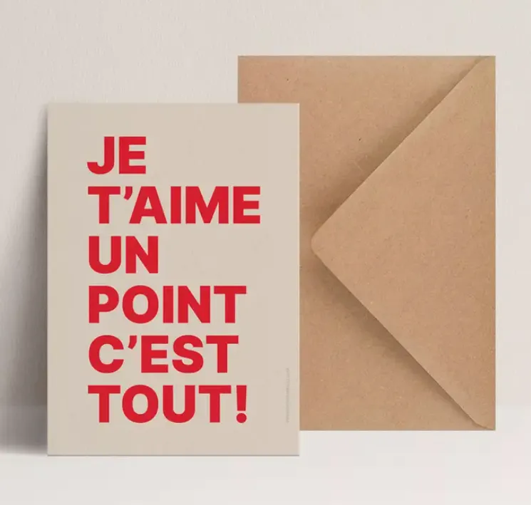 Carte - Je t'aime un point c'est tout