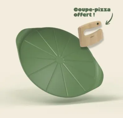 Formidable plat à pizza avec couteau - Fougère