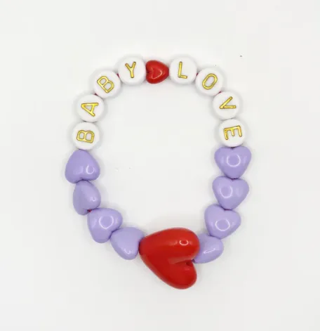 Bracelet Violet coeur ROUGE - Copine - ENFANT
