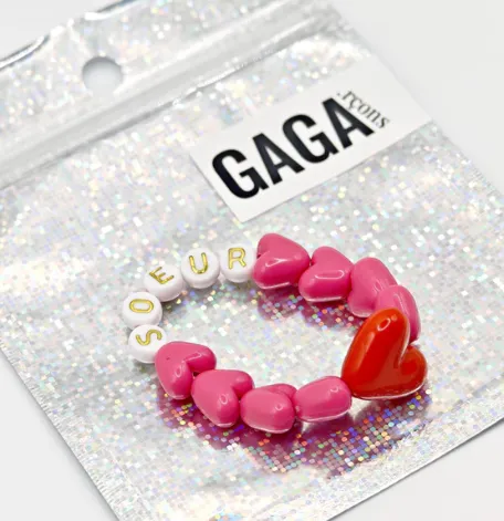 Bracelet Fuschia coeur ROUGE - Petit Chat - ENFANT