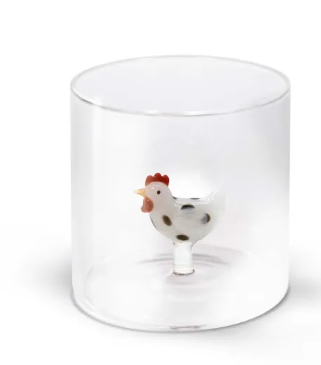 Gobelet en verre "Poule"