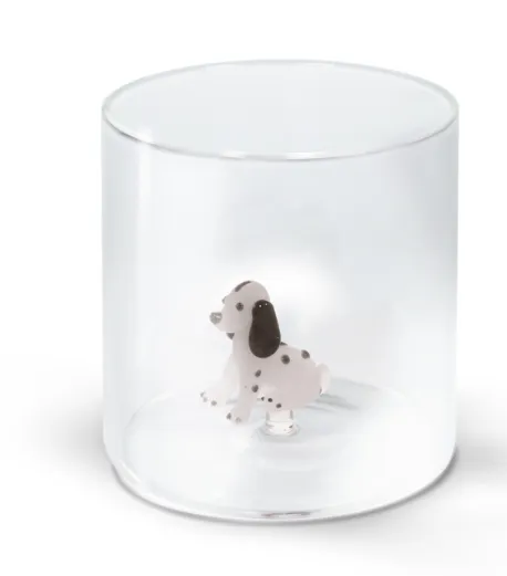 Gobelet en verre "Chien chasse"