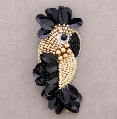 Broche - Perroquet Noir