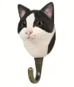 Patère - Chat noir et blanc