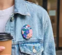 Broche - fleurs bleu