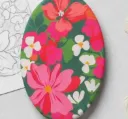 Broche - fleurs verte