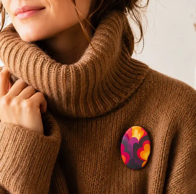 Broche - fleurs orange