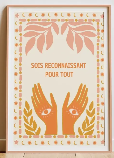 Affiche "Sois reconnaissant pour tout" 