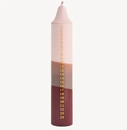 Bougie de l'Avent - Brun -Beige - Bordeau