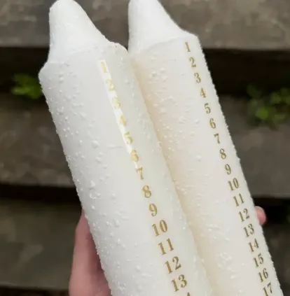 Bougie de l'Avent - Blanche 'flocon'