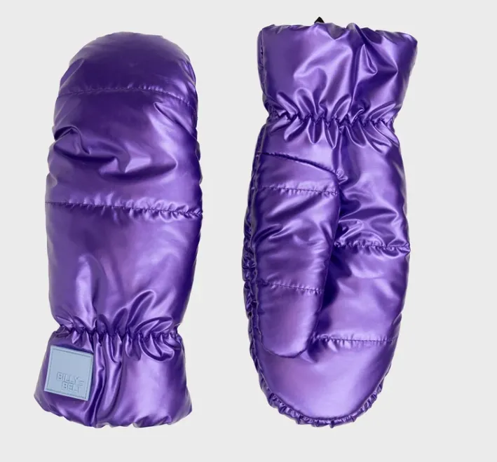 Moufles métalliques en polaire - Mauve