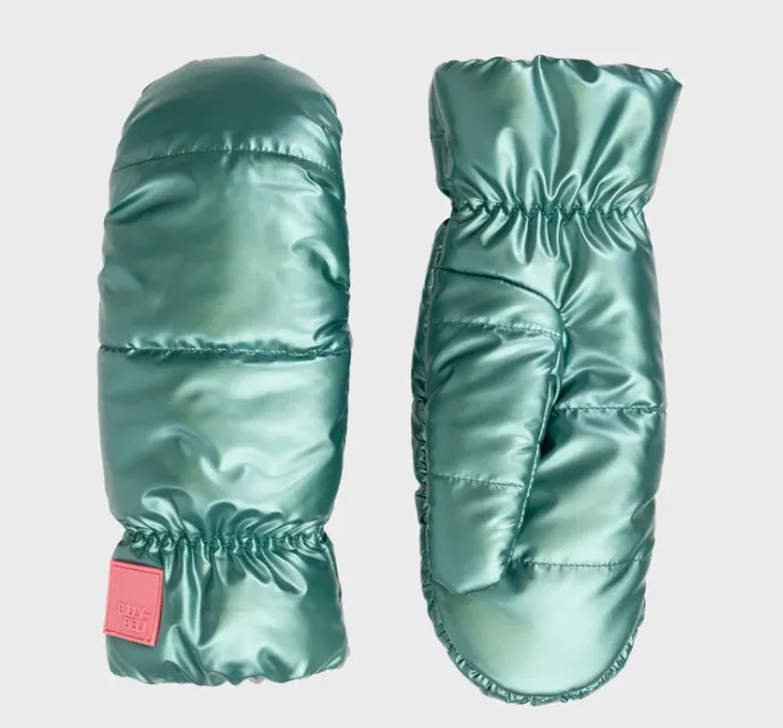 Moufles métalliques en polaire - Vert