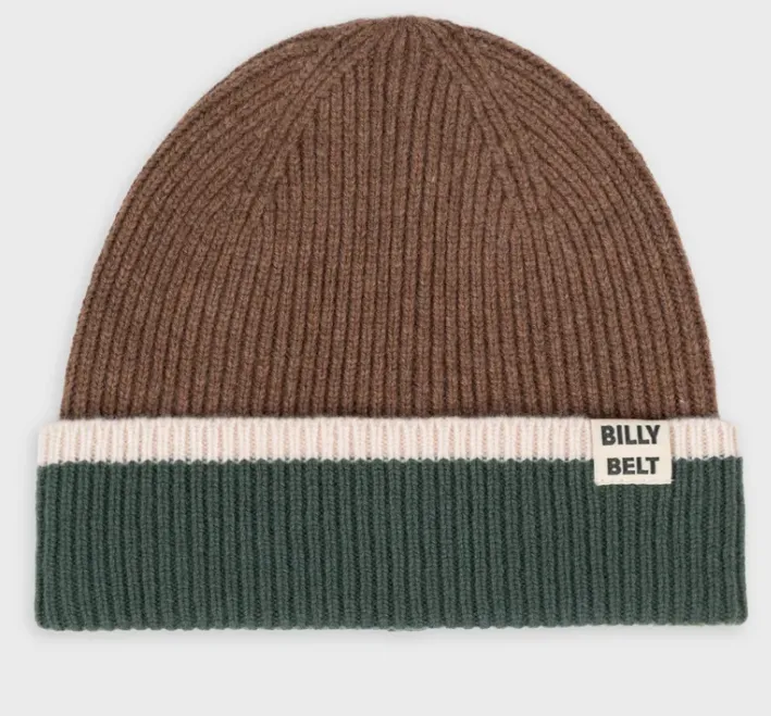 Bonnet en laine - Multicolore (Marron, vert et beige)