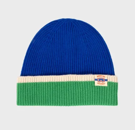 Bonnet en laine - Multicolore (Bleu et vert)