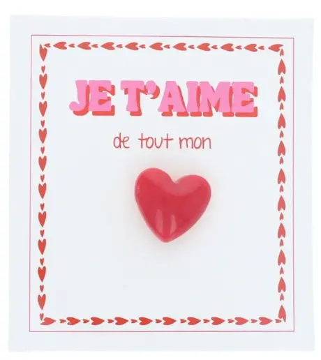 Pin's je t'aime de tout mon coeur