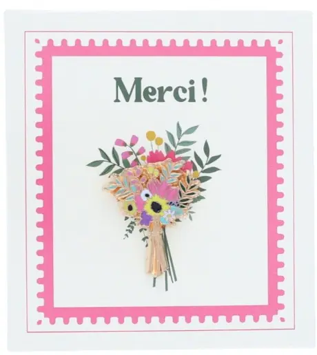 Pin's bouquet de fleurs Merci
