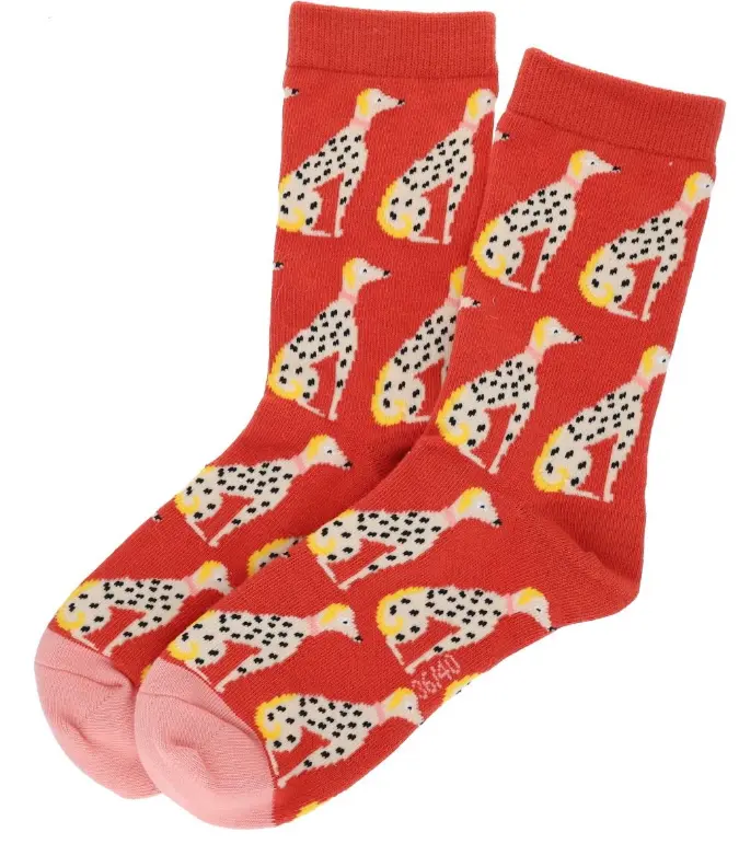 Chaussettes femme orange chiens - Olympe