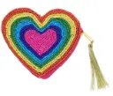 Porte-monnaie en perles coeur multicolore