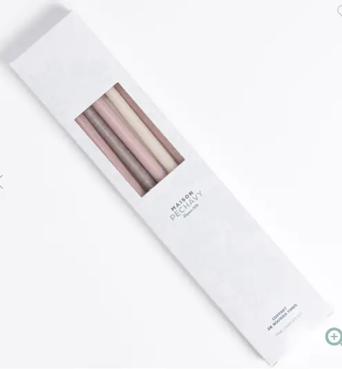 Coffret 10 bougies fines - Bois de rose