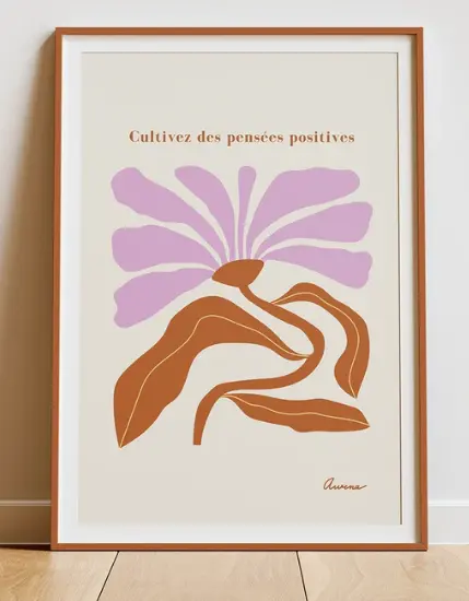 Affiche "Cultivez des pensées positives" 