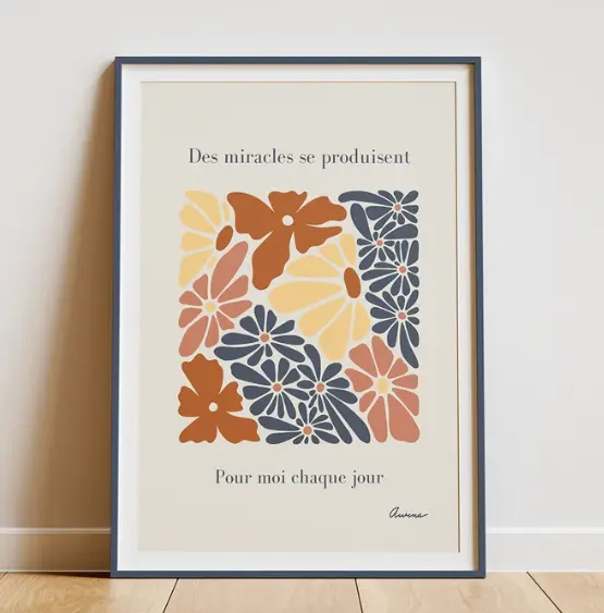 Affiche "Des miracles se produisent pour moi chaque jour"