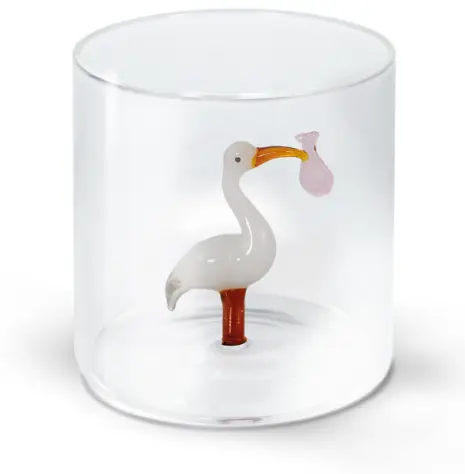 Gobelet en verre "Cygne bébé fille"