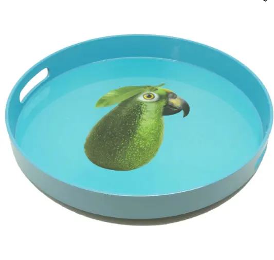 Plateau rond Perroquet 30 cm de diamètre