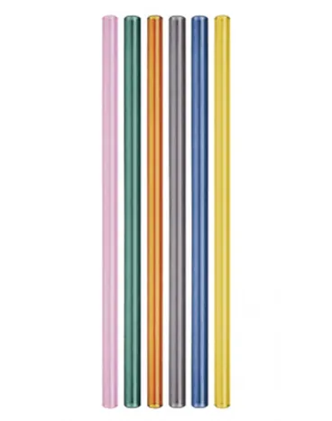 Set de 6 Pailles coloré en verre