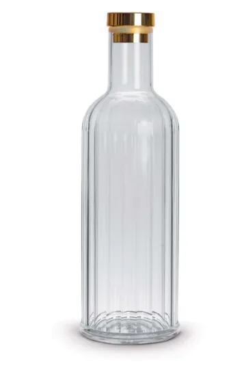 Bouteille acrylique de 1 L avec finition dorée. 