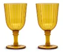 Set de 2 verres à pied en acrylique. 360ml. Couleur ambre. 