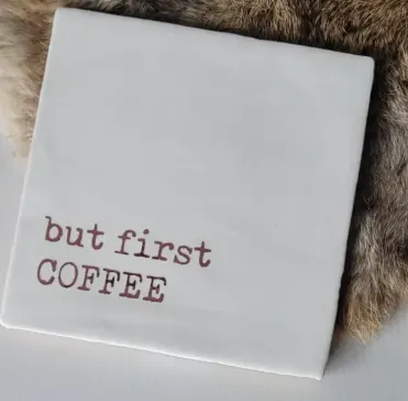 Carreau - But First COFFEE (blanc - rose métalisé)