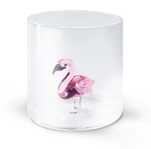 Gobelet en verre "Flamand rose
