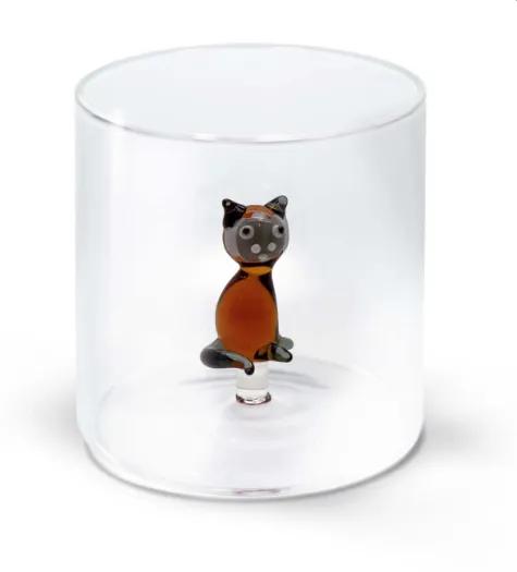 Gobelet en verre "Chat Siamois"
