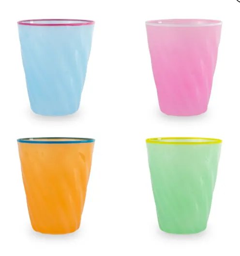 Set 4 verres colorés