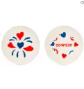 Set de 2 assiettes en grès - Bonheur