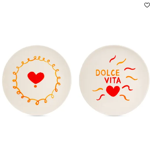 Set de 2 assiettes en grès - Dolce Vita